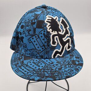 Insane Clown Posse Hat Cap Fitted Mens Small Blue Black Embroidered Hatchetman
